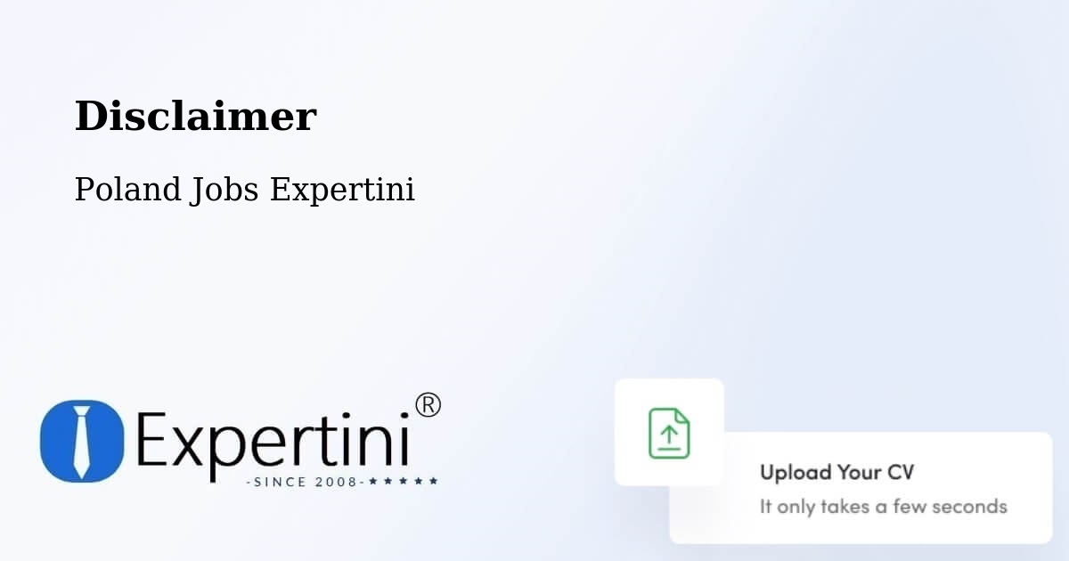 Disclaimer – Łódź - Poland Jobs Expertini